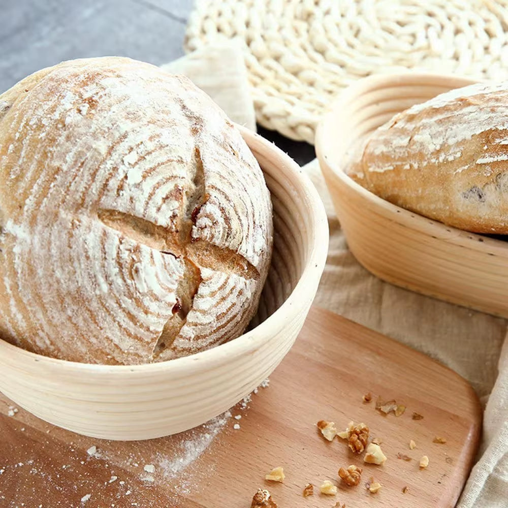 Handmade Rattan Bread Proofing Basket Natural Fermentation Sourdough Banneton Bread Basket Dough Rattan Wicker Baking Bowl