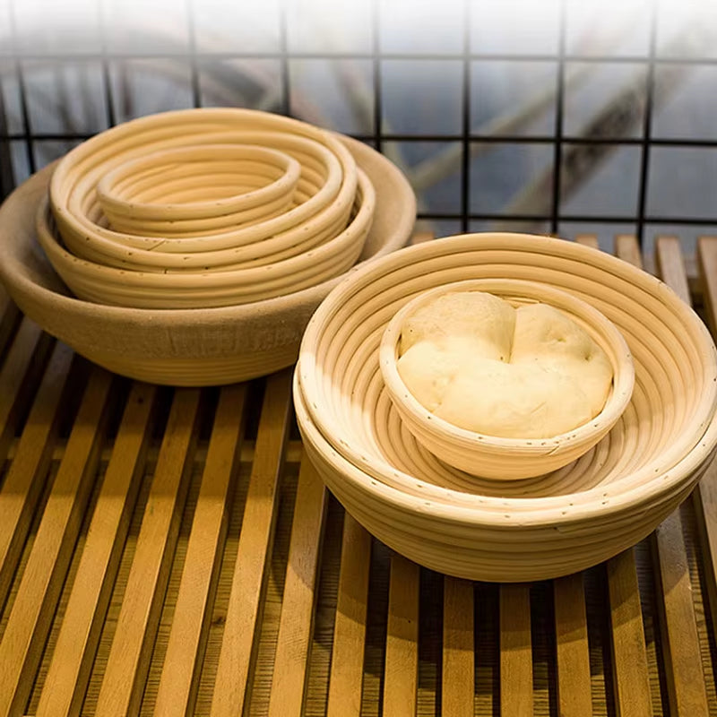 Handmade Rattan Bread Proofing Basket Natural Fermentation Sourdough Banneton Bread Basket Dough Rattan Wicker Baking Bowl