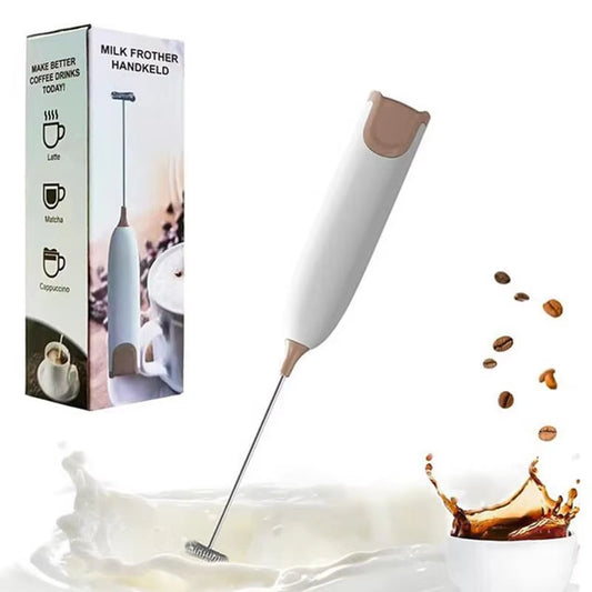 Electric Foam Maker Battery Operated Stainless Steel Whisk Drink Mixer for Latte Cappuccino Hot Chocolate Milk Frother Handkeld