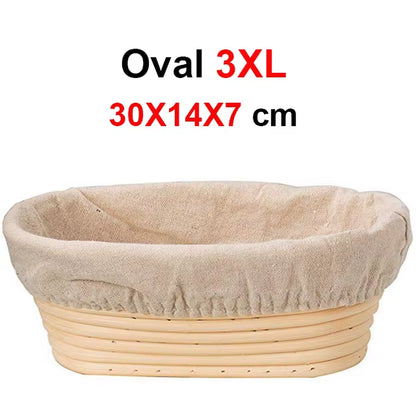 Handmade Rattan Bread Proofing Basket Natural Fermentation Sourdough Banneton Bread Basket Dough Rattan Wicker Baking Bowl