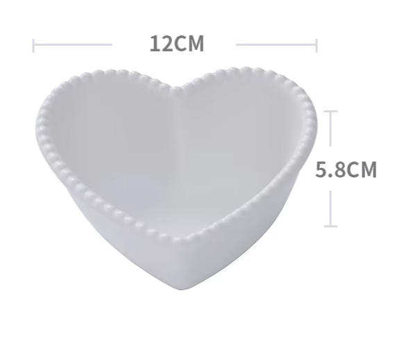 Frosted Ceramic Tableware Breakfast Plate Love Heart Dish Heart Shaped Bowl Couple Plate Creative Dessert Plates Hollowware