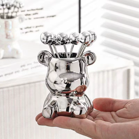 Dessert Forks with Storage Bear