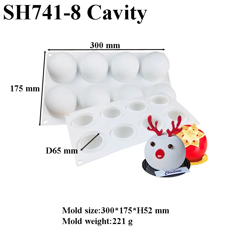 5 Types Spherical-Shaped Dessert Mousse Molds 3D Silicone Cake Mold Muffin Pan Baking Tools for Cakes Decorating Supplies