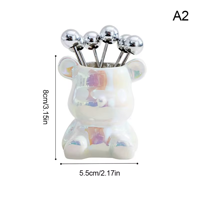Dessert Forks with Storage Bear