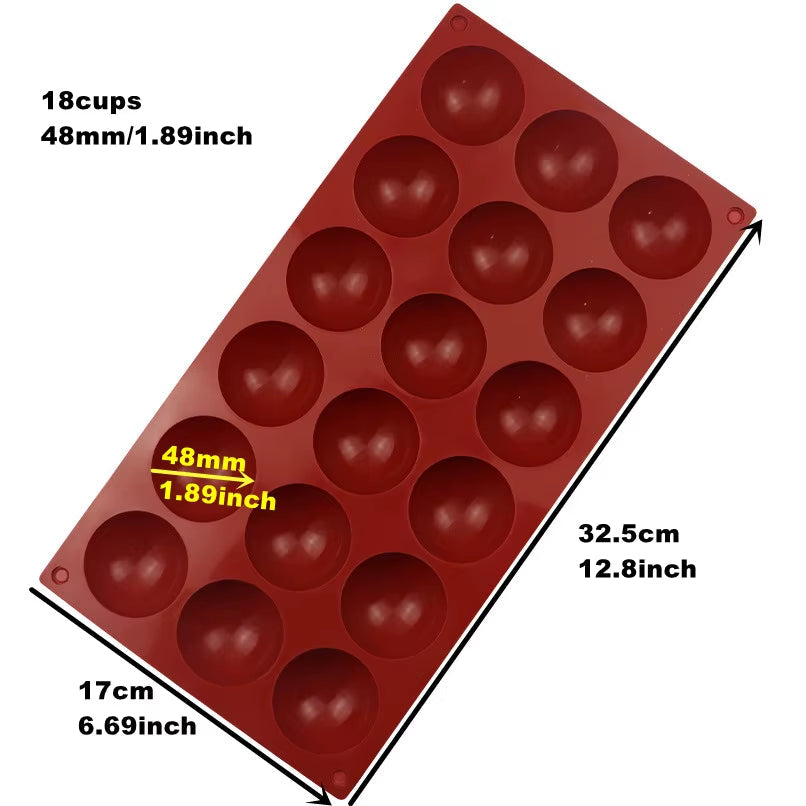 Semi Sphere Silicone Chocolate Mold Half Ball Cake Tray Silicon Dome Baking Moulds Pudding Candy Jelly DIY Tool