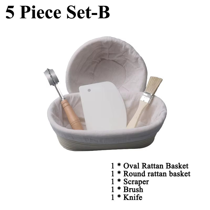 Baking Tools Banneton Set Dough Fermentation Bread Proofing Baskets for Professional and Home Bakers Sourdough Rattan Basket