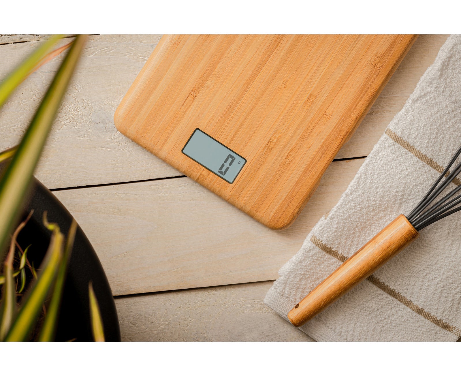 Eco Bamboo Wood Digital Digital Electronic Weight Cooking Scale Set
