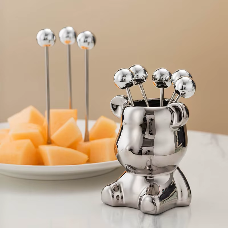 Dessert Forks with Storage Bear