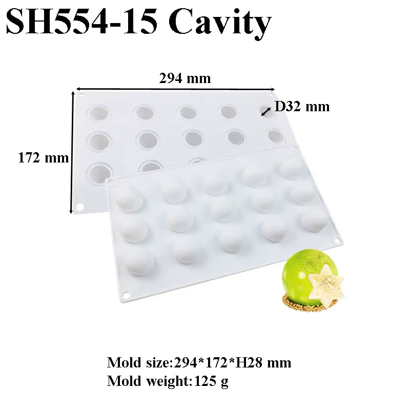 5 Types Spherical-Shaped Dessert Mousse Molds 3D Silicone Cake Mold Muffin Pan Baking Tools for Cakes Decorating Supplies