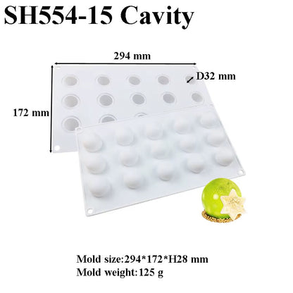 5 Types Spherical-Shaped Dessert Mousse Molds 3D Silicone Cake Mold Muffin Pan Baking Tools for Cakes Decorating Supplies