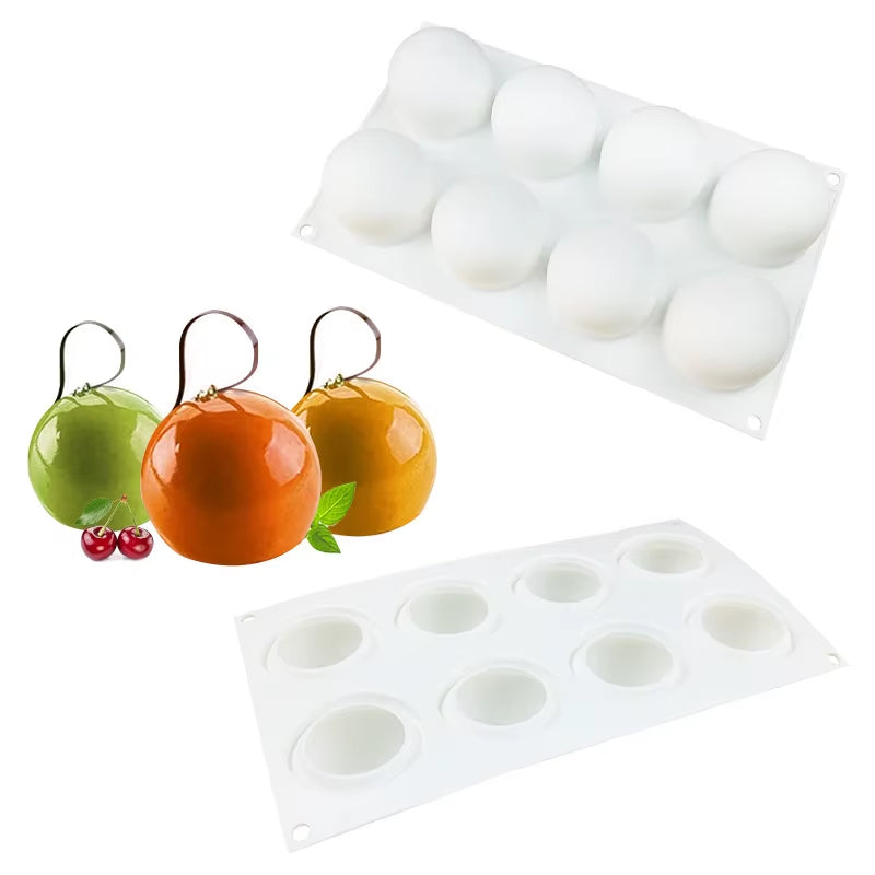 5 Types Spherical-Shaped Dessert Mousse Molds 3D Silicone Cake Mold Muffin Pan Baking Tools for Cakes Decorating Supplies