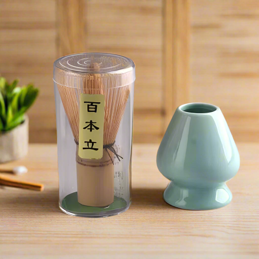 Japanese Matcha Tea Set Matcha Bowl Bamboo Whisk Holder Tray Matcha Set