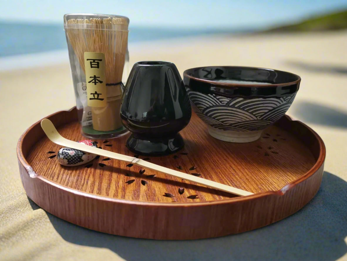 Japanese Matcha Tea Set Matcha Bowl Bamboo Whisk Holder Tray Matcha Set