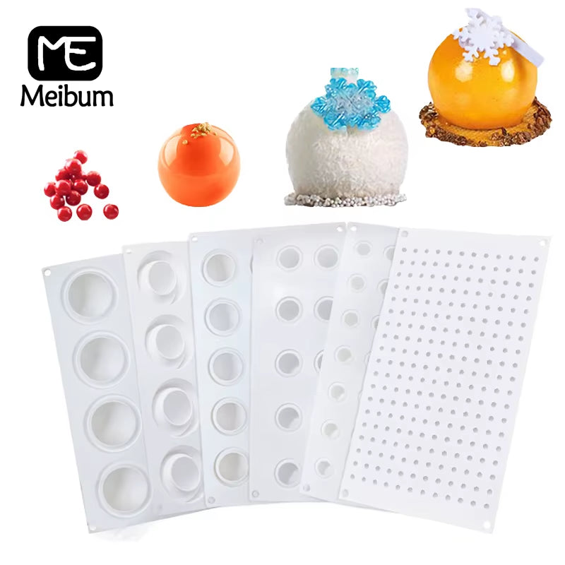 5 Types Spherical-Shaped Dessert Mousse Molds 3D Silicone Cake Mold Muffin Pan Baking Tools for Cakes Decorating Supplies
