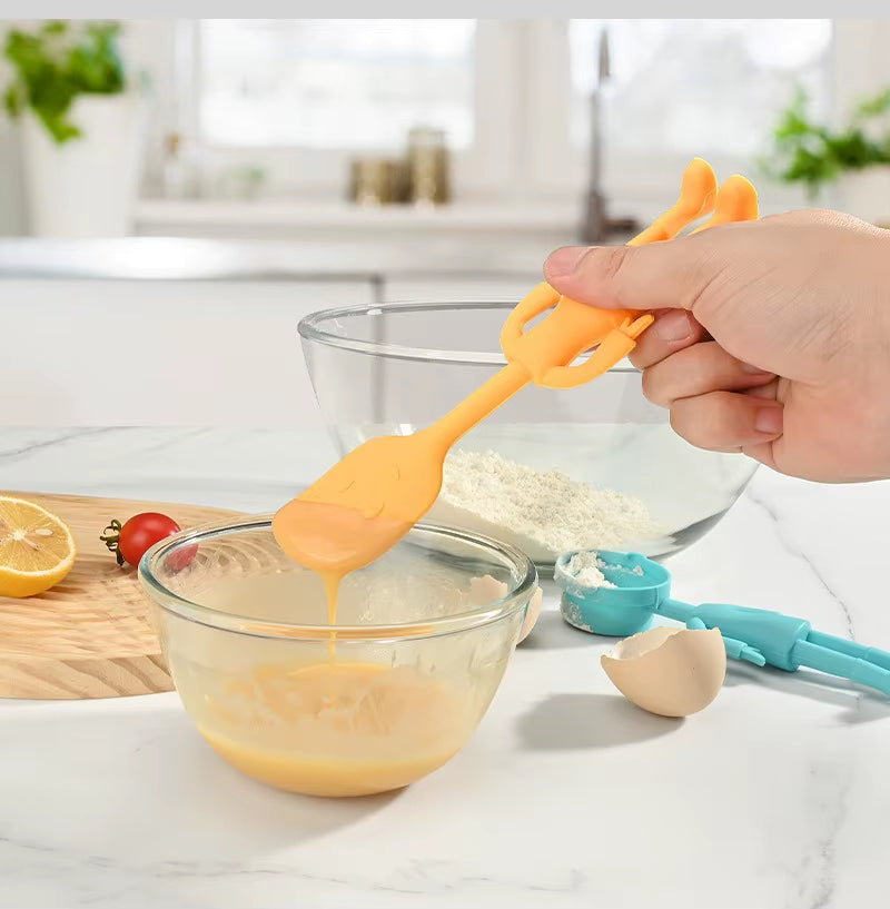 5 Pcs Cartoon Character Silicone Baking Tools Set - Food Grade Non-Stick Heat Resistant Spatulas, Cute Design Kitchen Essentials