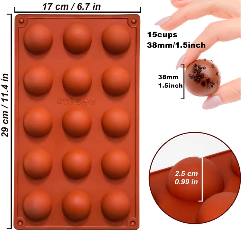 Semi Sphere Silicone Chocolate Mold Half Ball Cake Tray Silicon Dome Baking Moulds Pudding Candy Jelly DIY Tool