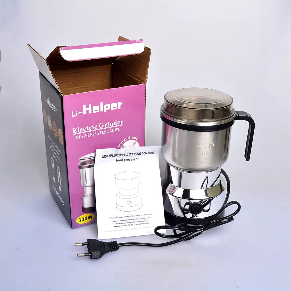 Electric Coffee Bean Grinder,300W Powerful Spice Grinder, Household Grinder for Herbs, Nuts, Grains