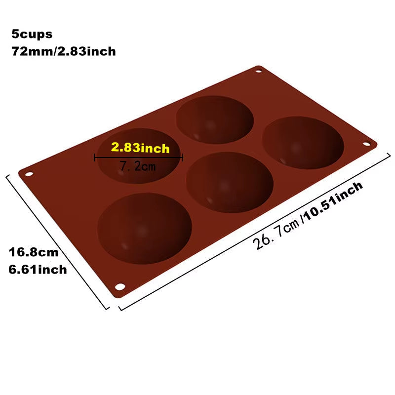 Semi Sphere Silicone Chocolate Mold Half Ball Cake Tray Silicon Dome Baking Moulds Pudding Candy Jelly DIY Tool