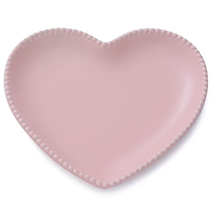 Frosted Ceramic Tableware Breakfast Plate Love Heart Dish Heart Shaped Bowl Couple Plate Creative Dessert Plates Hollowware