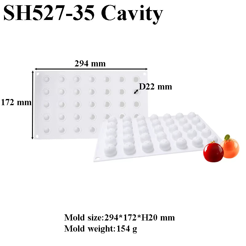 5 Types Spherical-Shaped Dessert Mousse Molds 3D Silicone Cake Mold Muffin Pan Baking Tools for Cakes Decorating Supplies